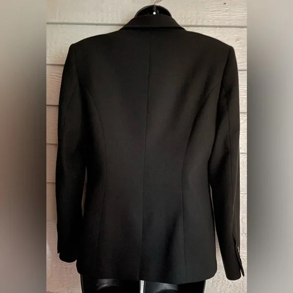 Anne Klein Size 6 Black Wool Blend Jacket w/ Topstitching NWOT - Picture 2 of 7